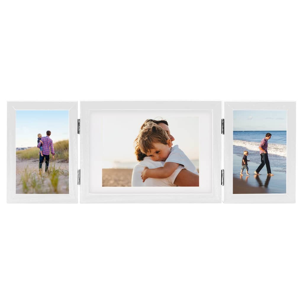 Vidaxl Photo Frame Triptych 22x15 cm+2x (10x15 cm) White