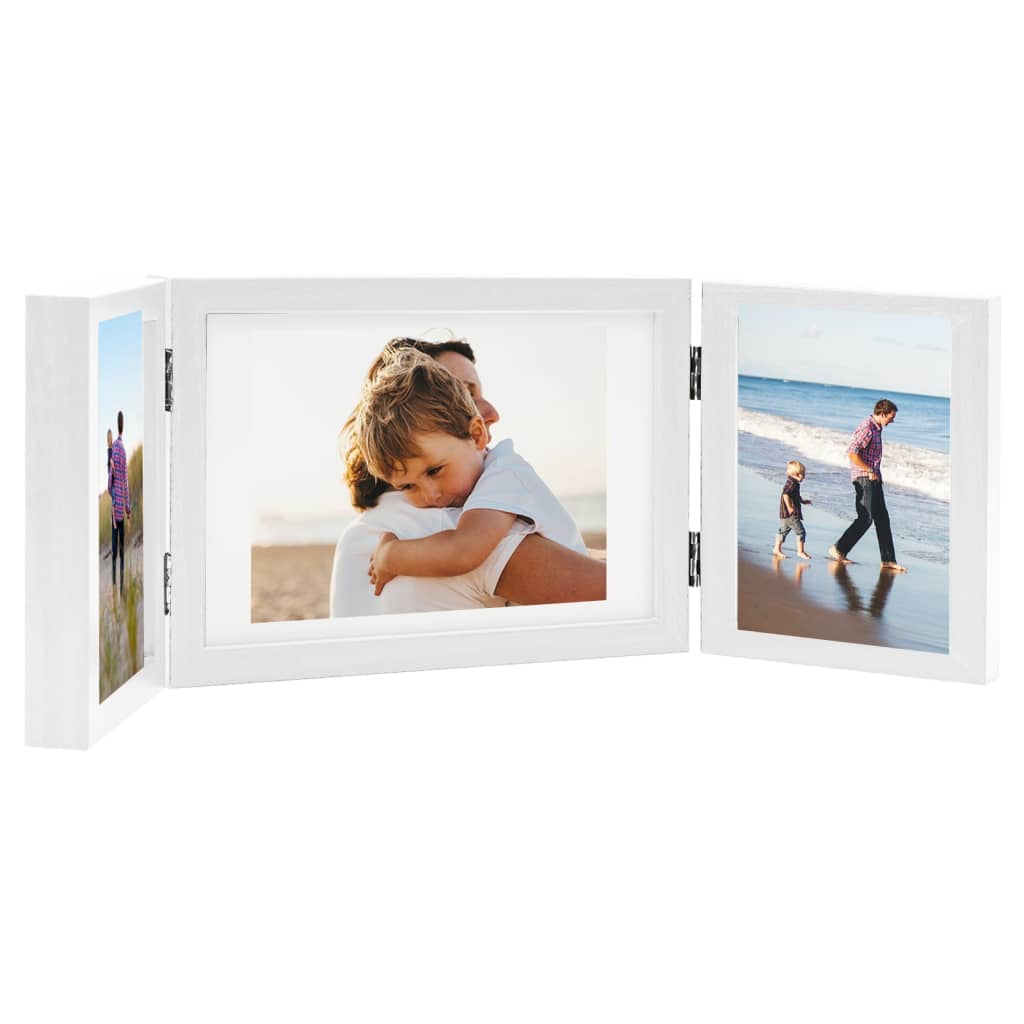 Vidaxl Photo Frame triptych 28x18 cm + 2x (13x18 cm) wäiss