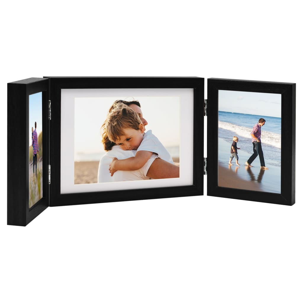 Vidaxl Photo Frame Triptych 22x15 cm+2x (10x15 cm) Sort