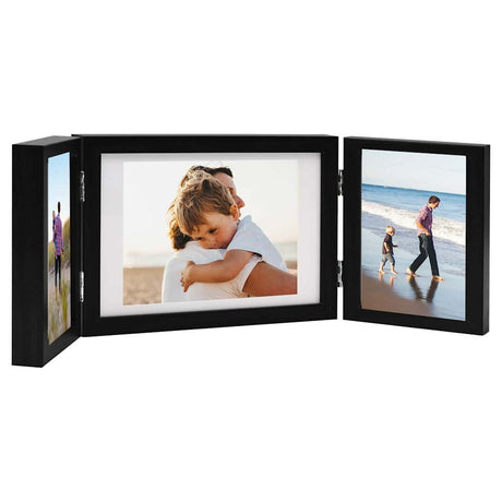 Vidaxl Fotorahmen Triptychon 28x18 cm+2x (13x18 cm) Schwarz