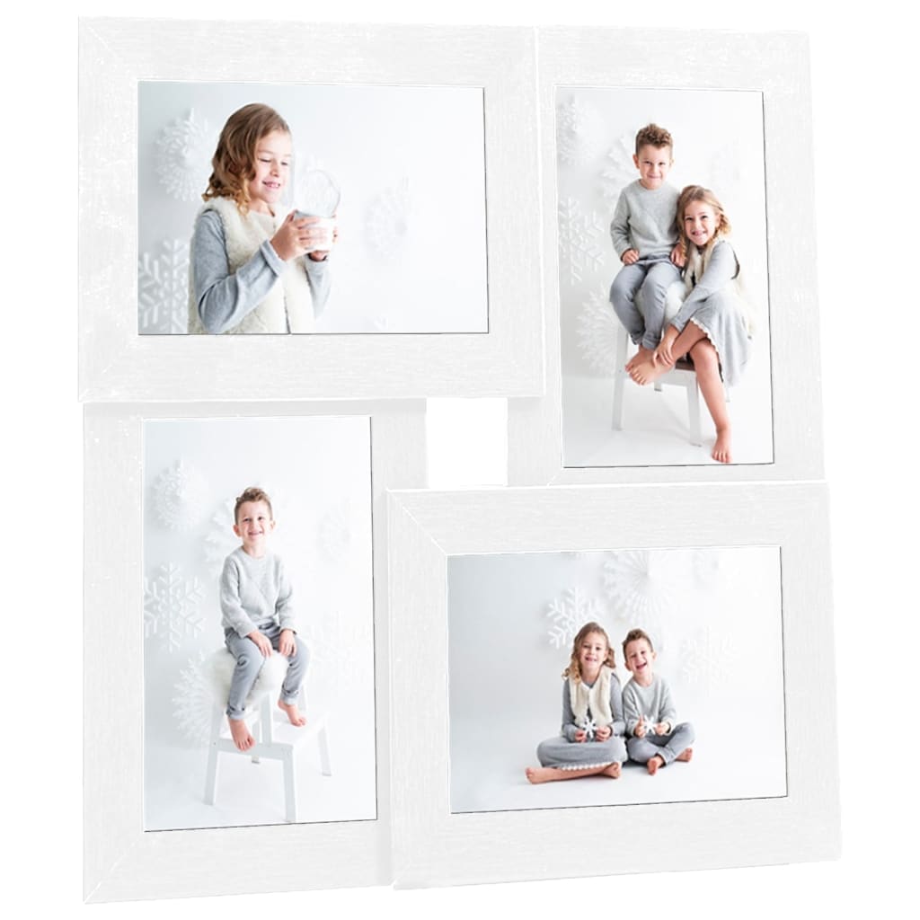 Cadre photo vidaxl pour 4x (13x18 cm) photo mdf blanc