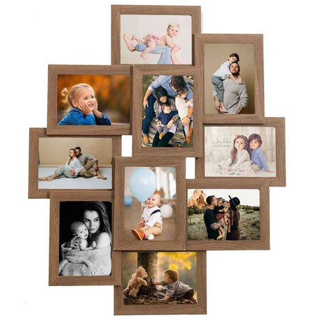 VIDAXL -Fotorahmen für 10x (10x15 cm) Foto MDF Hellbraun