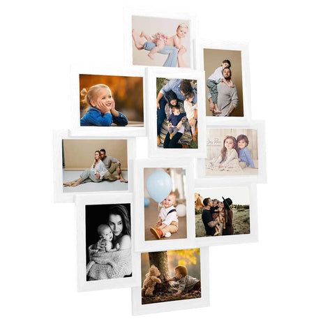 VIDAXL -Fotorahmen für 10x (10x15 cm) Foto MDF Weiß