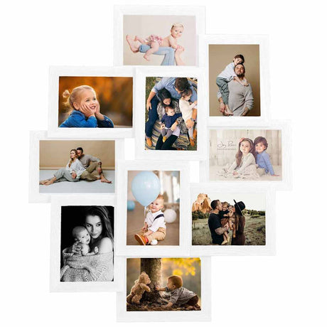 VIDAXL -Fotorahmen für 10x (10x15 cm) Foto MDF Weiß