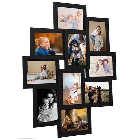 VIDAXL -Fotorahmen für 10x (10x15 cm) Foto MDF Schwarz