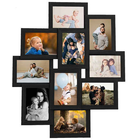 VIDAXL -Fotorahmen für 10x (10x15 cm) Foto MDF Schwarz