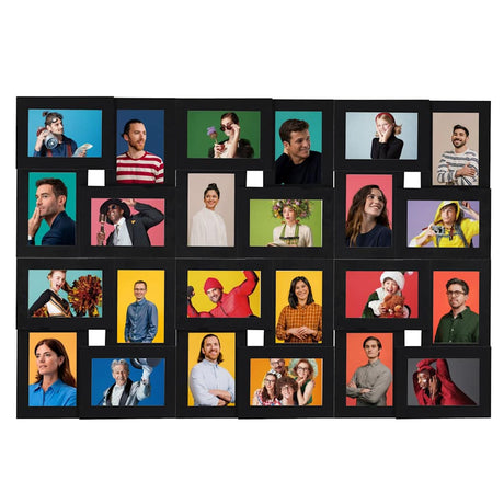 VIDAXL -Fotorahmen für 24x (10x15 cm) Foto MDF Schwarz