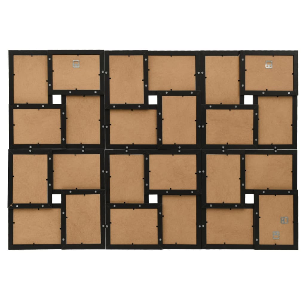 VIDAXL -Fotorahmen für 24x (10x15 cm) Foto MDF Schwarz