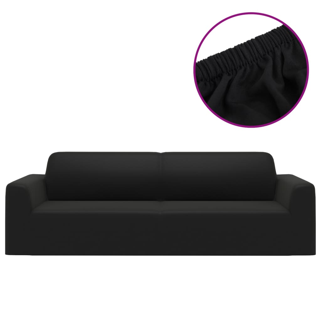Vidaxl Drei -Seerbankhoes Stretch Polyester -Trikotschwarz