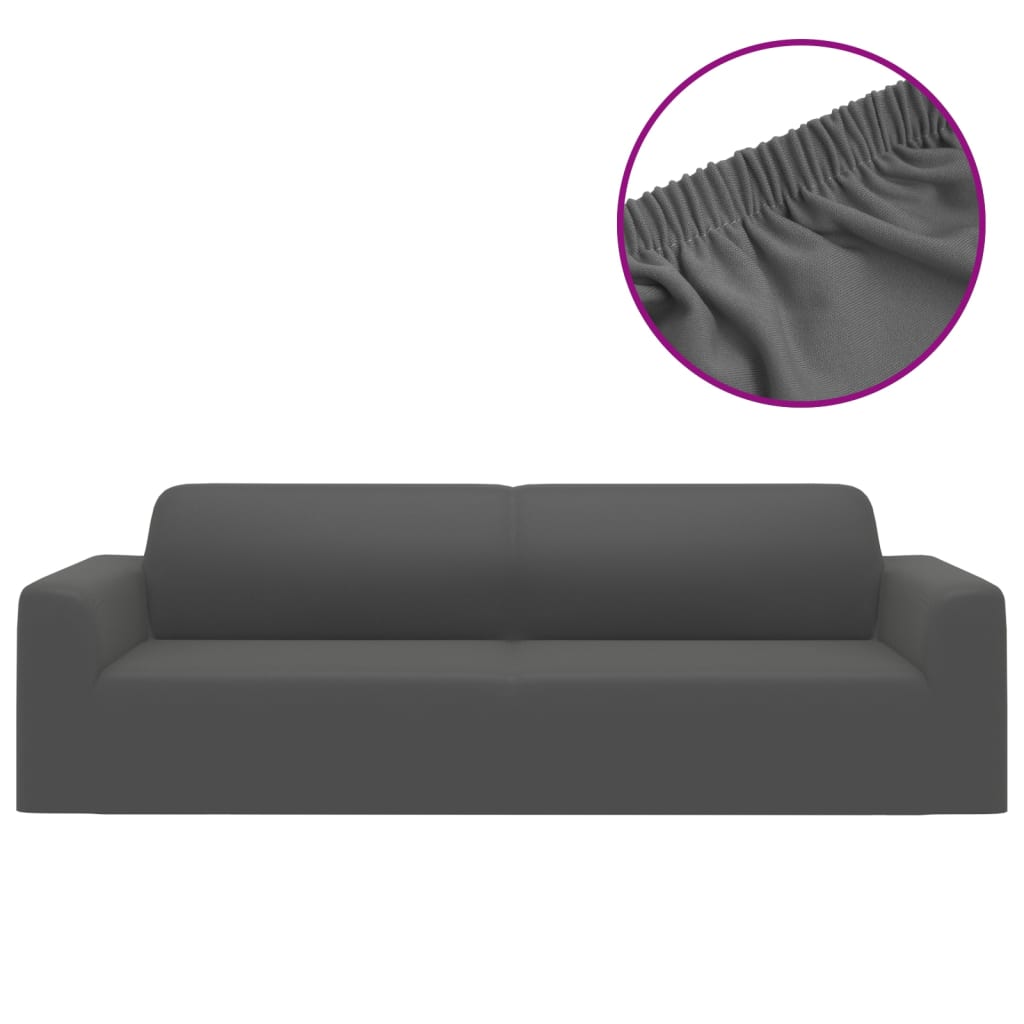 Vidaxl Three -sofa cover Stretch Polyester Jersey Anthracite -colored