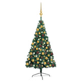 Vidaxl Kunstkerstboom mit Beleuchtung und Weihnachtsbällen bei halb 150 cm grün