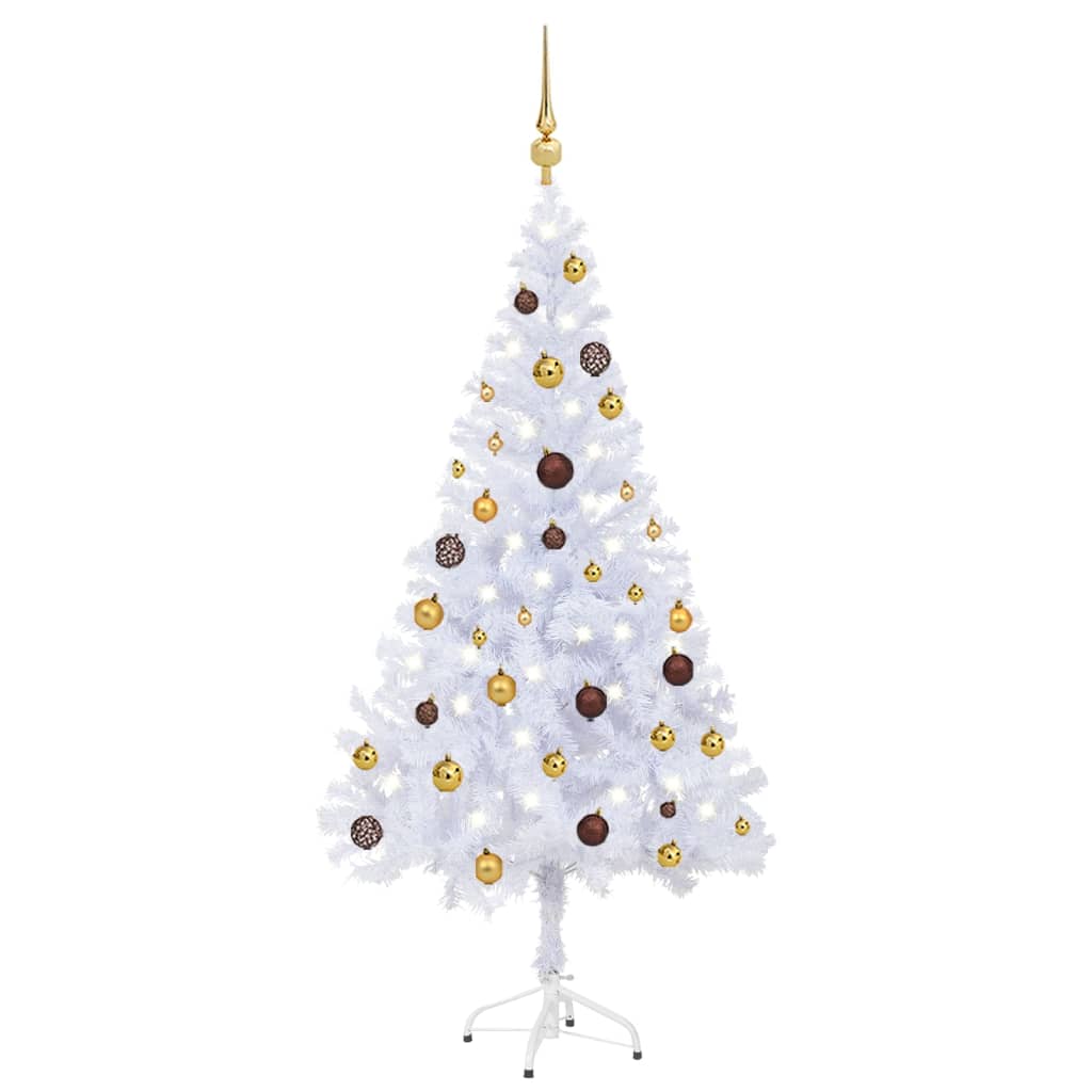 VIDAXL KUNSTKERSTBOOM mit Beleuchtung und Weihnachtsbällen 380 Zweige 150 cm