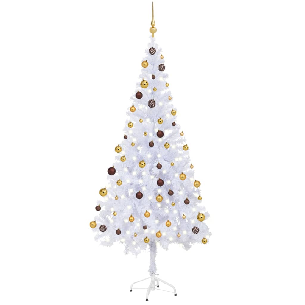 VIDAXL KUNSTKERSTBOOM mit Beleuchtung und Weihnachtsbällen 620 Zweige 180 cm