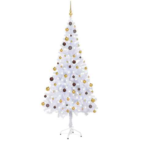 VIDAXL KUNSTKERSTBOOM mit Beleuchtung und Weihnachtsbällen 620 Zweige 180 cm