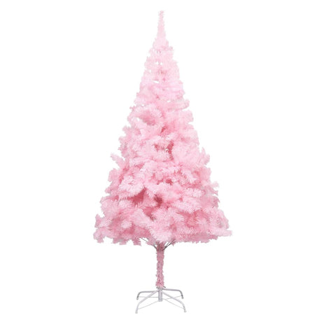 Vidaxl Kunstkerstboom mit Beleuchtung und Weihnachtskugeln 210 cm PVC Pink