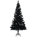 Vidaxl Kunstkerstboom mit Beleuchtung und Weihnachtskugeln 150 cm PVC Schwarz