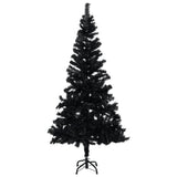 Vidaxl Kunstkerstboom mit Beleuchtung und Weihnachtskugeln 180 cm PVC Schwarz