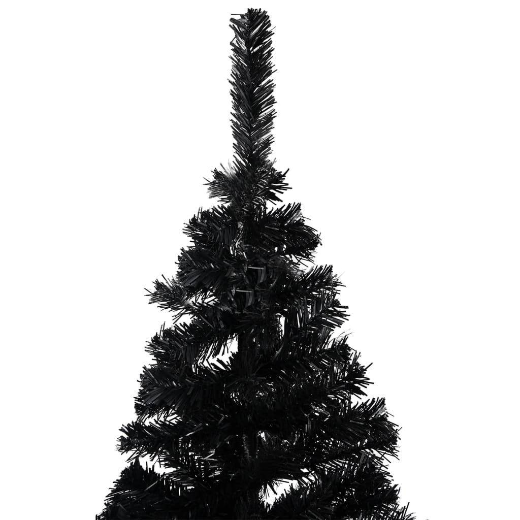 Vidaxl Kunstkerstboom mit Beleuchtung und Weihnachtskugeln 180 cm PVC Schwarz
