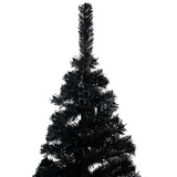 Vidaxl Kunstkerstboom mit Beleuchtung und Weihnachtskugeln 180 cm PVC Schwarz