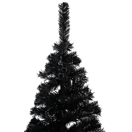 Vidaxl Kunstkerstboom mit Beleuchtung und Weihnachtskugeln 240 cm PVC Schwarz