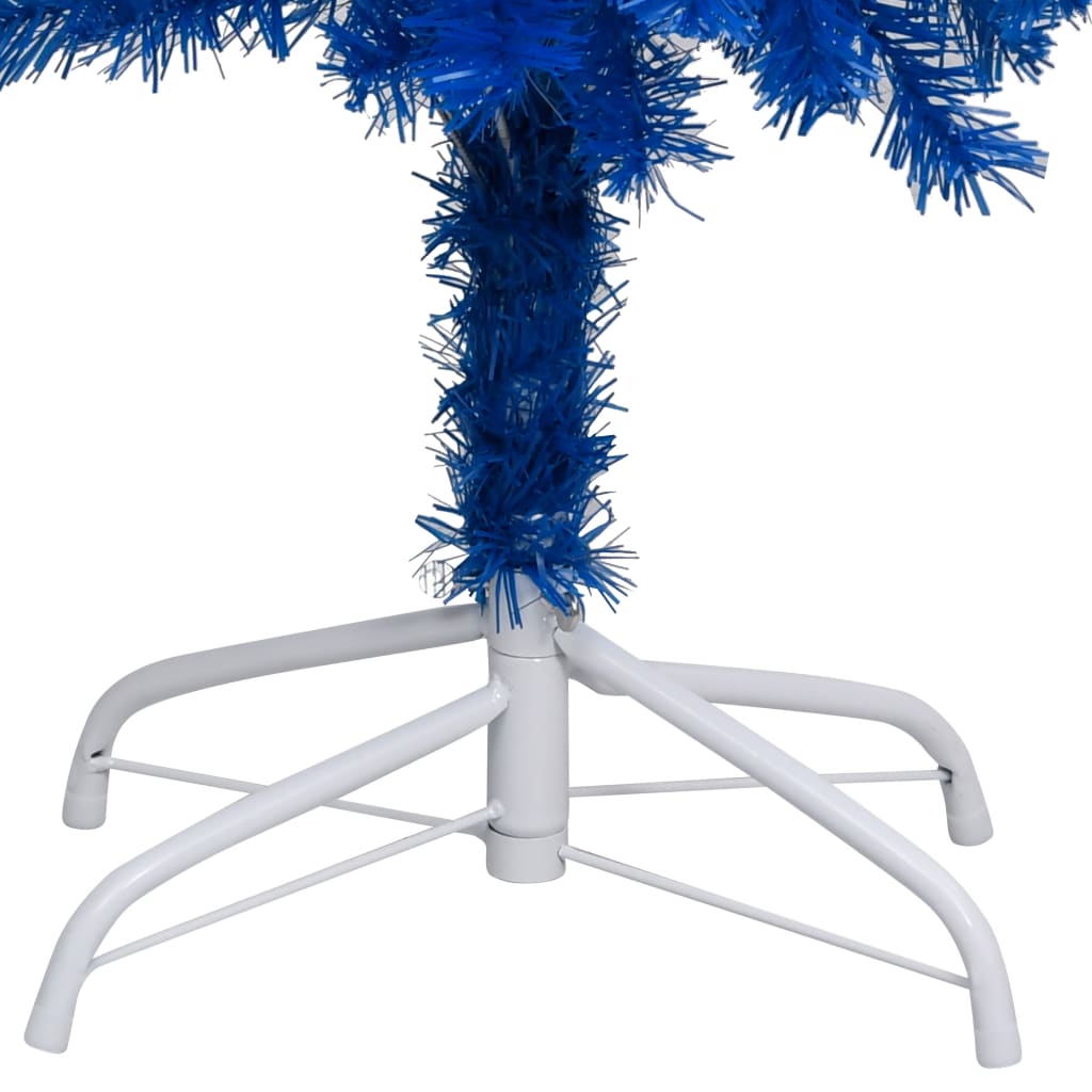 Vidaxl Kunstkerstboom mit Beleuchtung und Weihnachtskugeln 150 cm PVC Blau