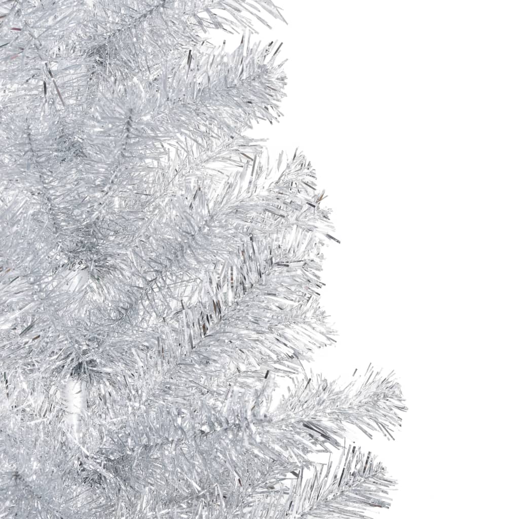 Vidaxl Kunstkerstboom mit Beleuchtung und Weihnachtsbällen 150 cm Haustier Silber