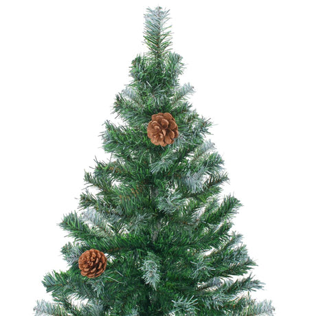VIDAXL KUNSTKERSTBOOM mit Leuchten Weihnachtsbällchen Kiefernkegel 210 cm