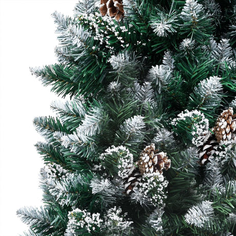 VIDAXL KUNSTKERSTBOOM mit Leuchten Weihnachtsbällchen Kiefernkegel 210 cm