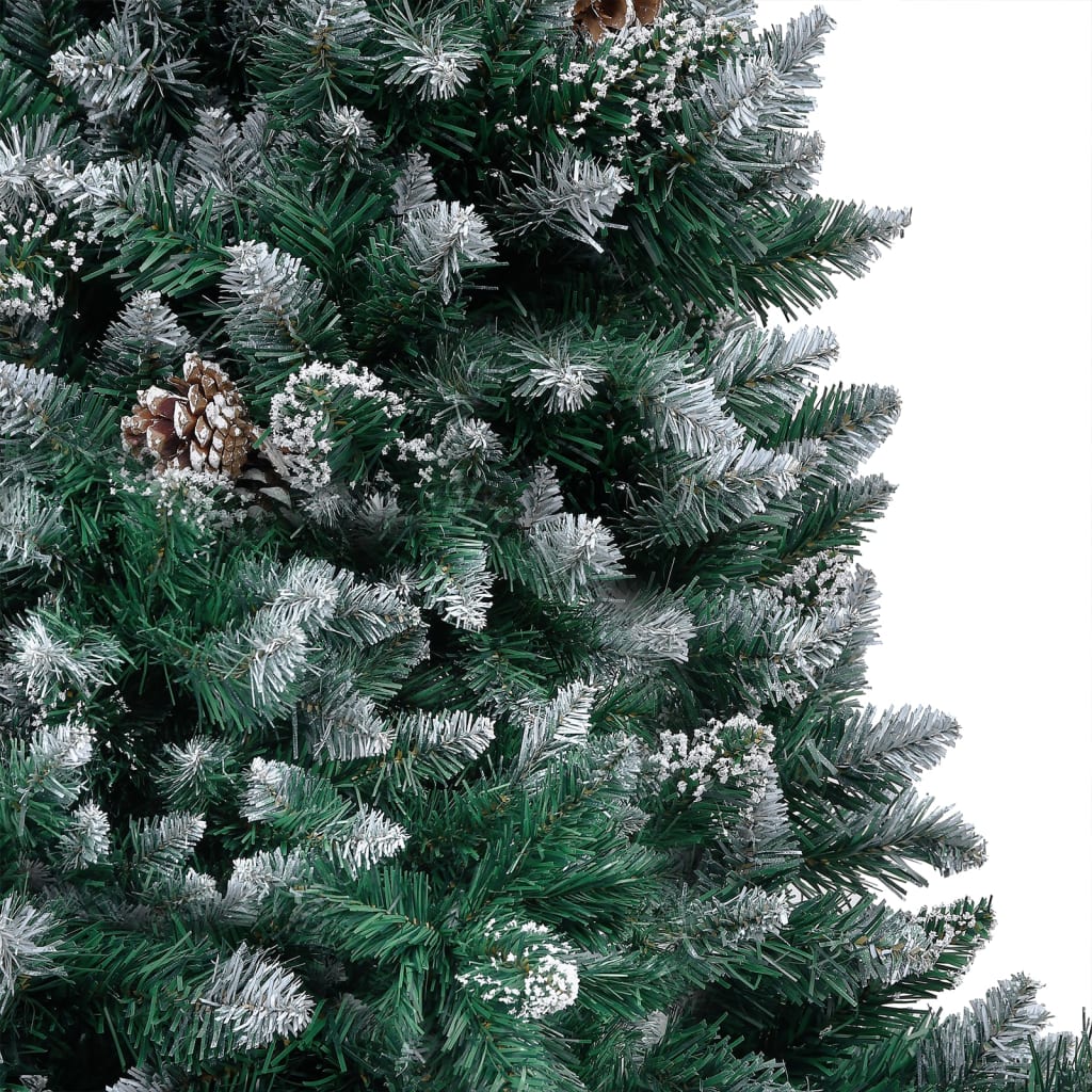VIDAXL KUNSTKERSTBOOM mit Leuchten Weihnachtsbällchen Kiefernkegel 210 cm