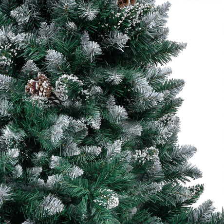 VIDAXL KUNSTKERSTBOOM mit Leuchten Weihnachtsbällchen Kiefernkegel 210 cm