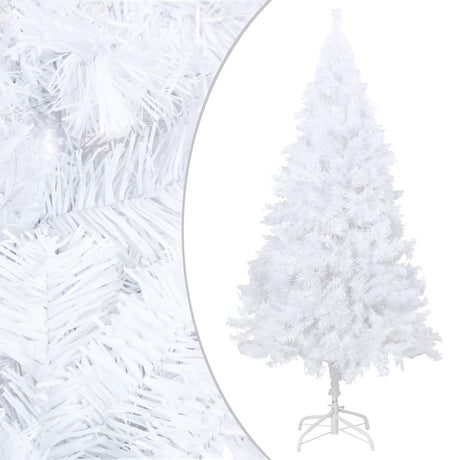 Vidaxl Kunstkerstboom mit Beleuchtung und Weihnachtskugeln 210 cm PVC Weiß