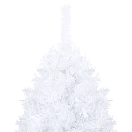 Vidaxl Kunstkerstboom mit Beleuchtung und Weihnachtskugeln 210 cm PVC Weiß