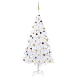 Vidaxl Kunstkerstboom mit Beleuchtung und Weihnachtsbällen 240 cm Weiß