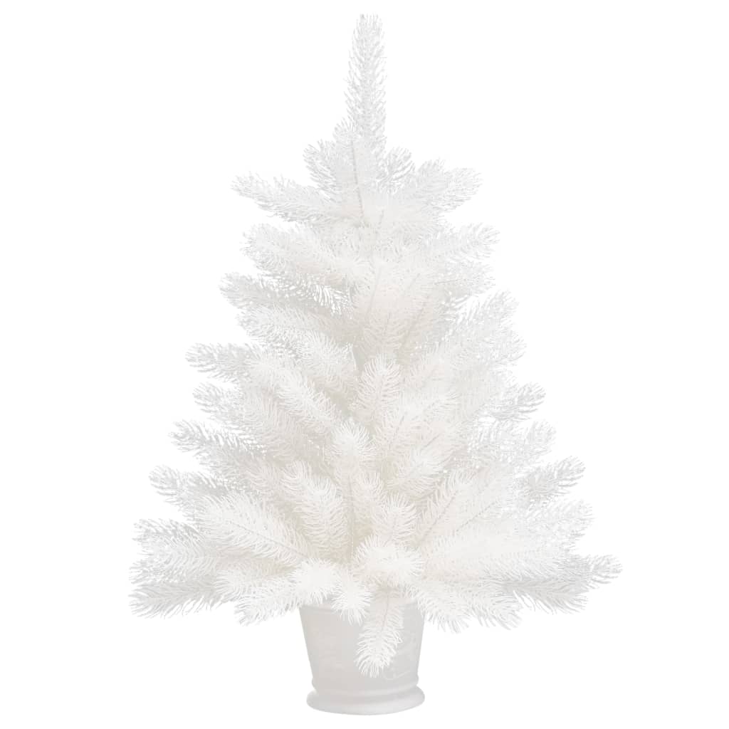 Vidaxl Kunstkerstboom mit Beleuchtung und Weihnachtsbällen 65 cm Weiß