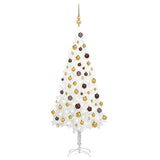 Vidaxl Kunstkerstboom mit Beleuchtung und Weihnachtsbällen 120 cm Weiß