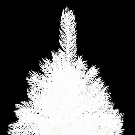 Vidaxl Kunstkerstboom mit Beleuchtung und Weihnachtskugeln 210 cm PVC Weiß
