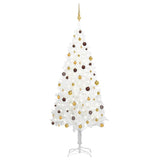 Vidaxl Kunstkerstboom mit Beleuchtung und Weihnachtsbällen 240 cm Weiß