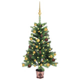 Vidaxl Kunstkerstboom mit Beleuchtung und Weihnachtsbällen 65 cm Grün