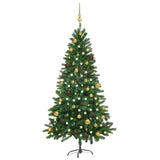 Vidaxl Kunstkerstboom mit Beleuchtung und Weihnachtsbällen 180 cm Grün
