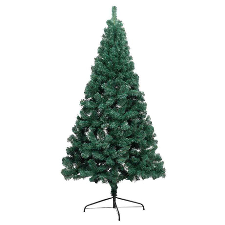 Vidaxl Kunstkerstboom mit Beleuchtung und Weihnachtsbällen halb nach 120 cm Grün
