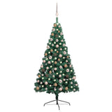 Vidaxl Kunstkerstboom mit Beleuchtung und Weihnachtsbällen bei halb 150 cm grün