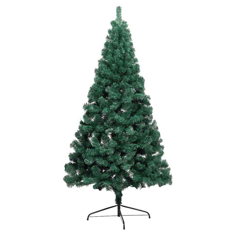 Vidaxl Kunstkerstboom mit Beleuchtung und Weihnachtsbällen halb 180 cm Grün