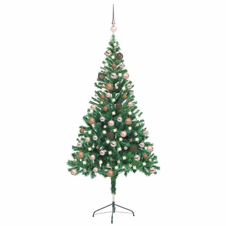 VIDAXL KUNSTKERSTBOOM mit Beleuchtung und Weihnachtsbällen 380 Zweige 150 cm
