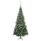 Vidaxl Kunstkerstboom mit Beleuchtung und Weihnachtsbällen L 240 cm Grün