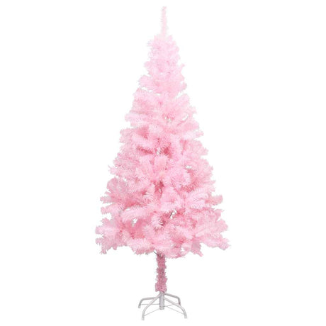 Vidaxl Kunstkerstboom mit Beleuchtung und Weihnachtskugeln 150 cm PVC Pink
