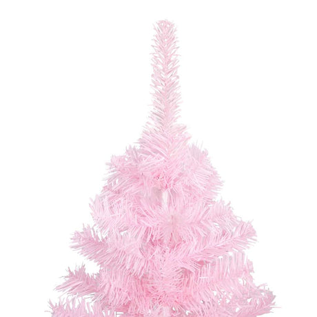 Vidaxl Kunstkerstboom mit Beleuchtung und Weihnachtskugeln 150 cm PVC Pink