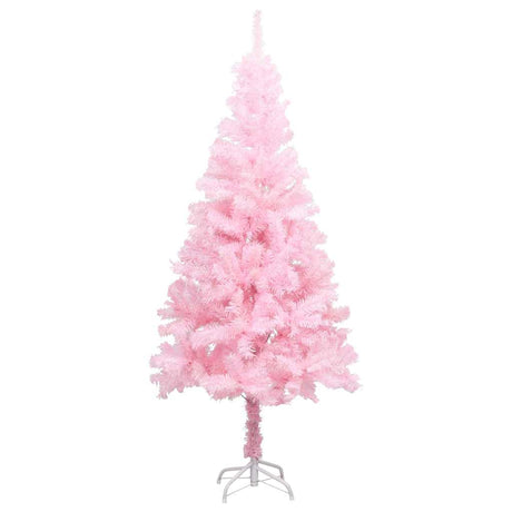 Vidaxl Kunstkerstboom mit Beleuchtung und Weihnachtskugeln 180 cm PVC Pink