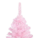 Vidaxl Kunstkerstboom mit Beleuchtung und Weihnachtskugeln 180 cm PVC Pink