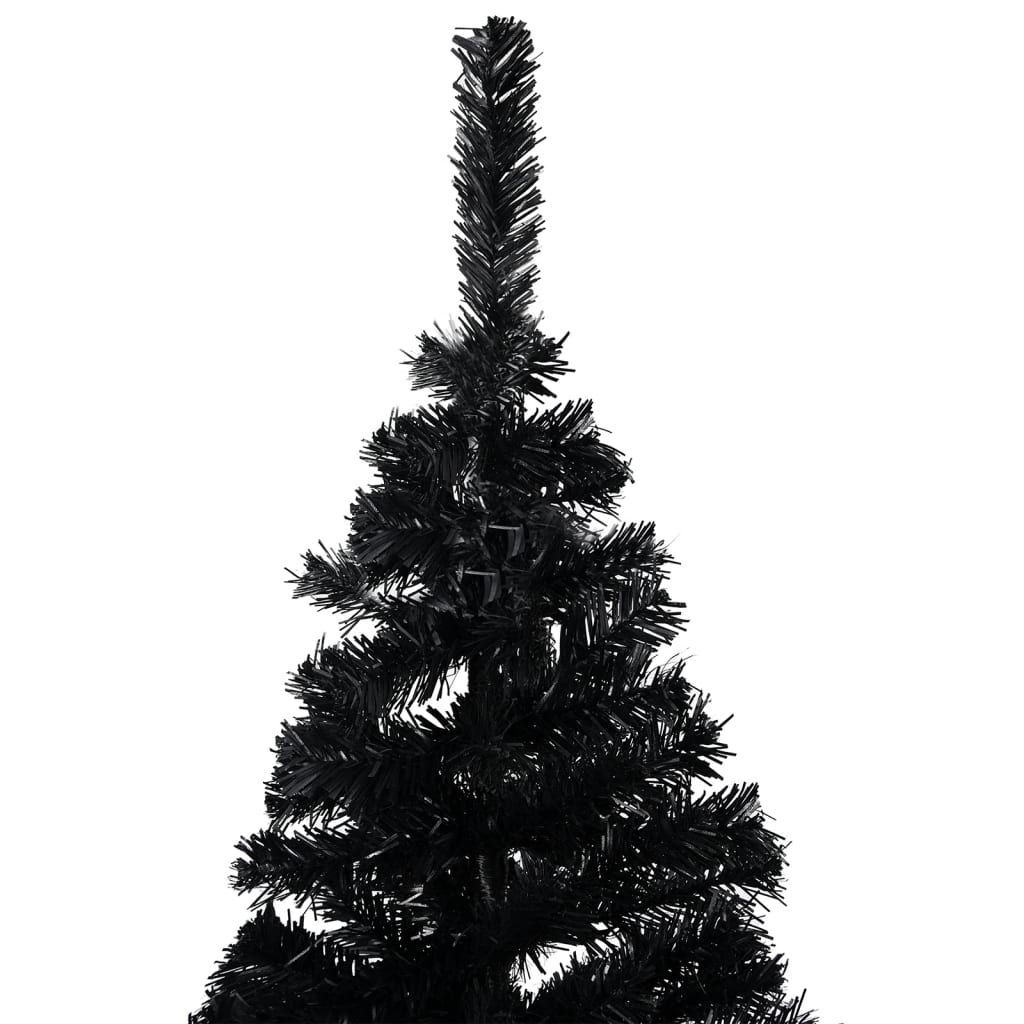 Vidaxl Kunstkerstboom mit Beleuchtung und Weihnachtskugeln 120 cm PVC Schwarz