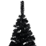 Vidaxl Kunstkerstboom mit Beleuchtung und Weihnachtskugeln 120 cm PVC Schwarz